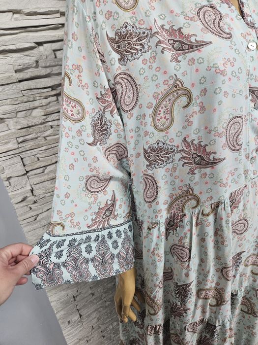 Sukienka Made in Italy wzorzysta boho midi oversize rozmiar uni