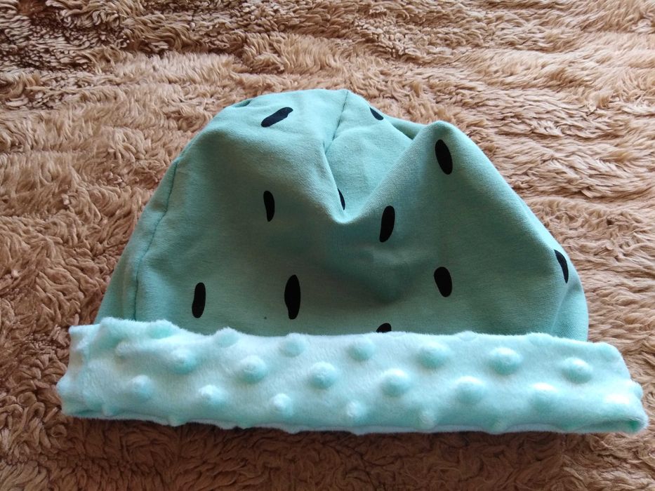 Komplet CZAPKA + KOMIN dla dzieci - NOWE - minky - handmade