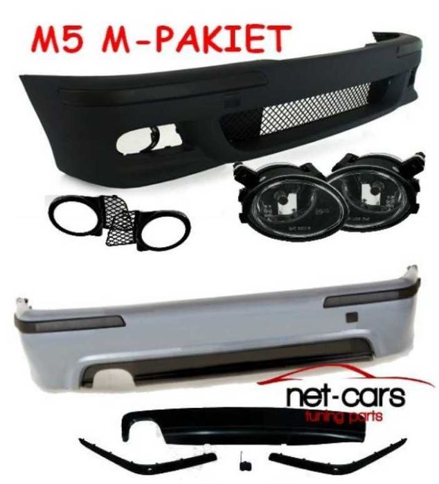 Zderzak przód + tył BMW E39 MPakiet bez spryskiwaczy i PDC