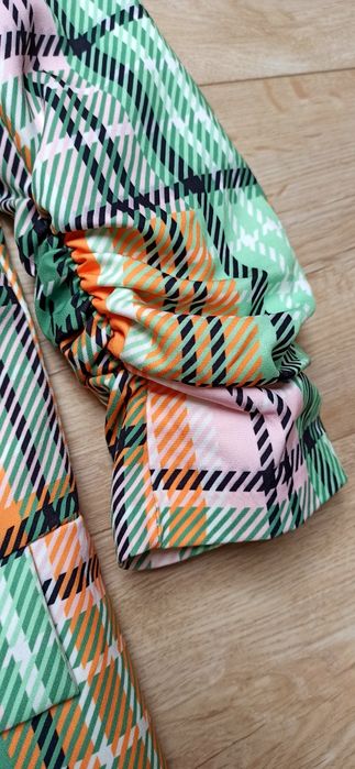 New Collection kolorowa marynarka w kratkę S