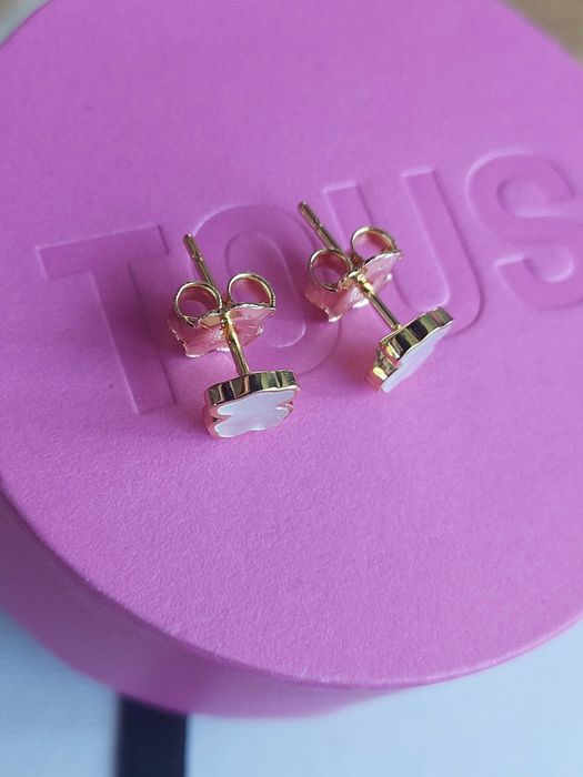 Kolczyki misie masa perłowa