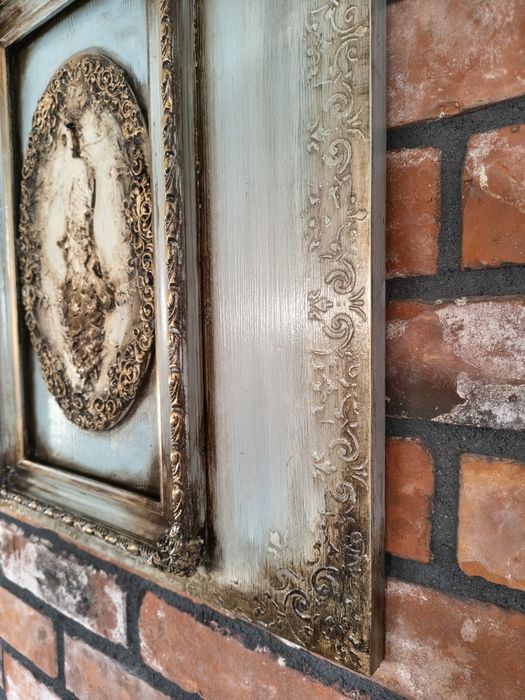 Obraz drewniano ceramiczny ,panel drewniany ozdobny na grubej desce