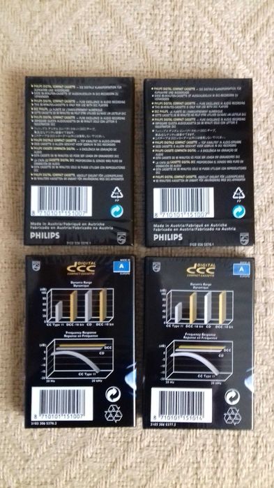 PHILIPS DCC cyfrowa kaseta magnetofonowa x4 pakiet 90 75 Nowe Folia