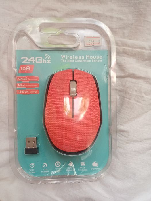Мышь беспроводная маленькая оранжевая