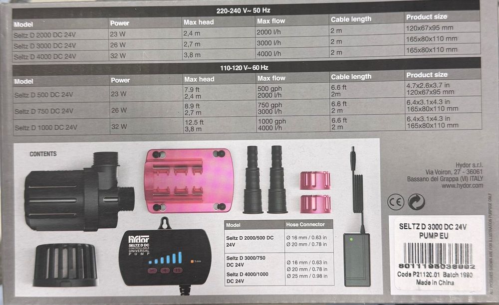 Акваріум помпа  Hydor Seltz D 3000 DC l Pump (3000л в год