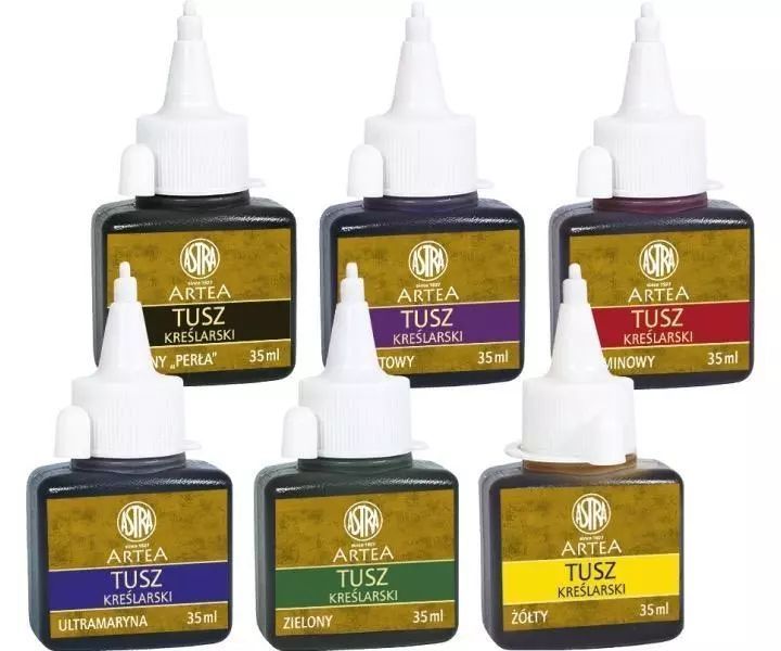 Tusz Kreślarski 35 Ml Czarny Perła (8Szt) Astra. Astra
