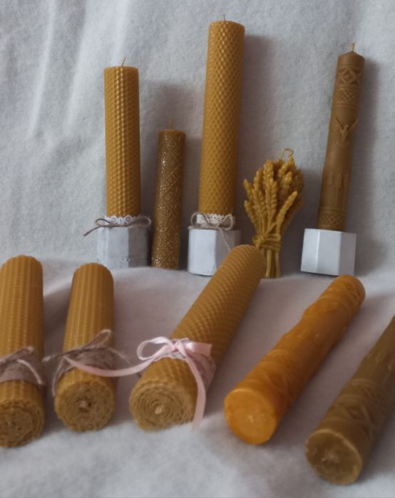 Свічки  з вощини і бджолиного воску