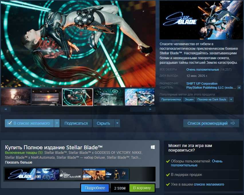 Игра в Steam/Полное издание Stellar Blade/Stellar Blade full Version