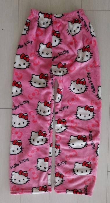 Spodnie Hello Kitty Pluszowe Baby Pink Musisz je Mieć XS/S
