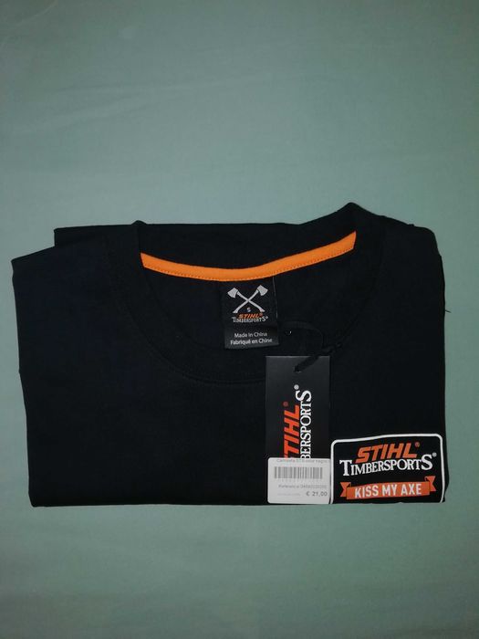 T-Shirt Stihl Timbersports Kiss My Axe Nova Com Etiqueta Tam. S