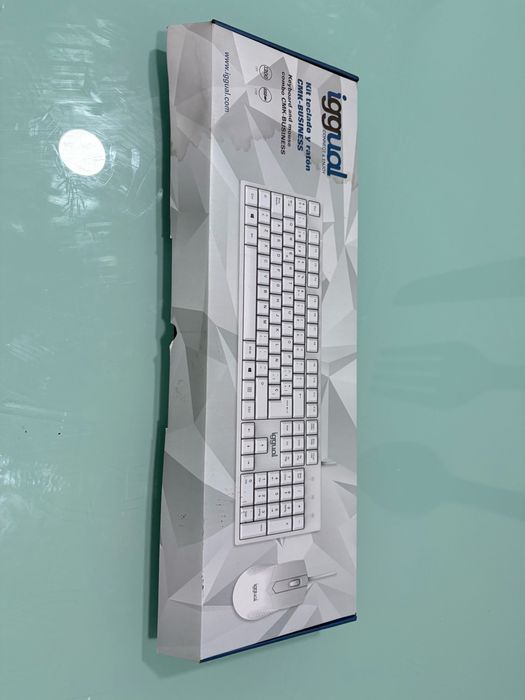 Teclado e Rato USB iggual Business Branco [38]
