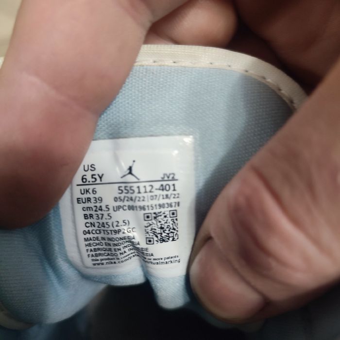 Кросівки Nike Air Jordan 1 Mid Ice Blue Gs Light Blue size 39/24.5