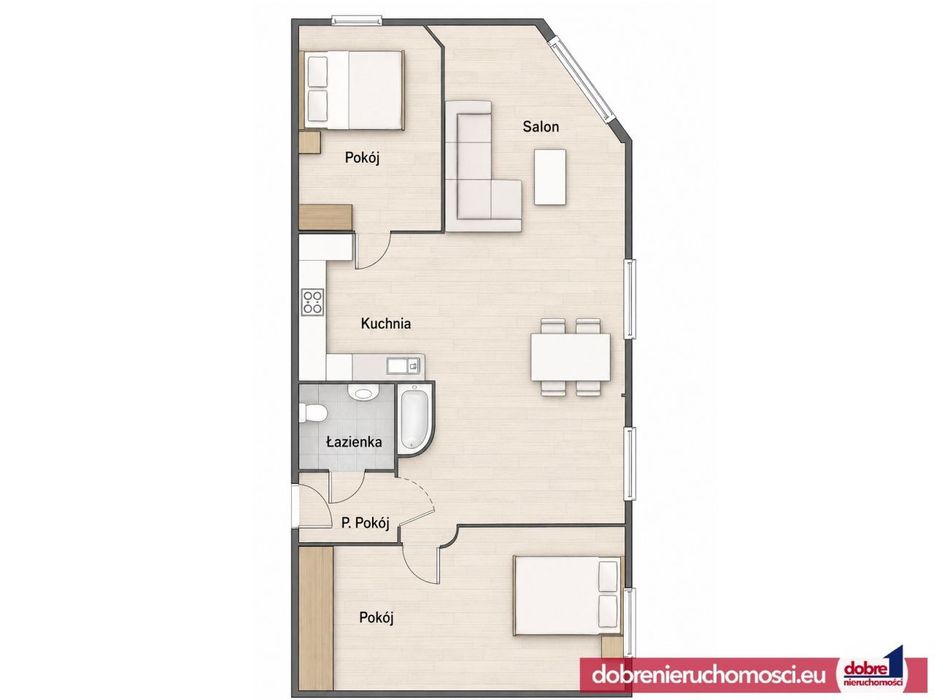 3-pokojowe mieszkanie w kamienicy 52 m² Centrum