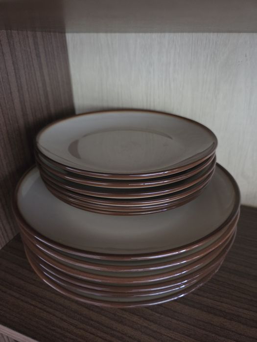 Porcelit Pruszków stare talerze zestaw obiadowy 12 sztuk małe i duże PRL