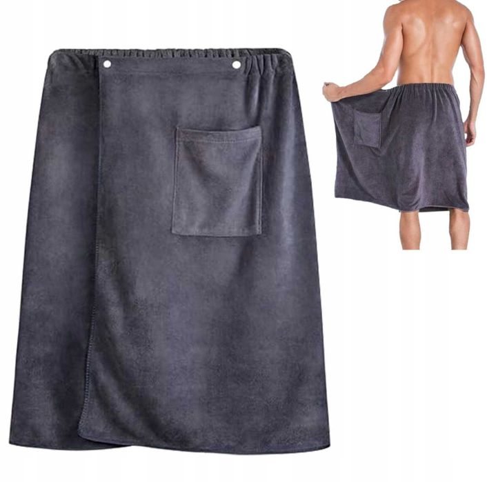 Kilt ręcznik do sauny spa basen 69x144 mikrofibra z kieszenią guzikami