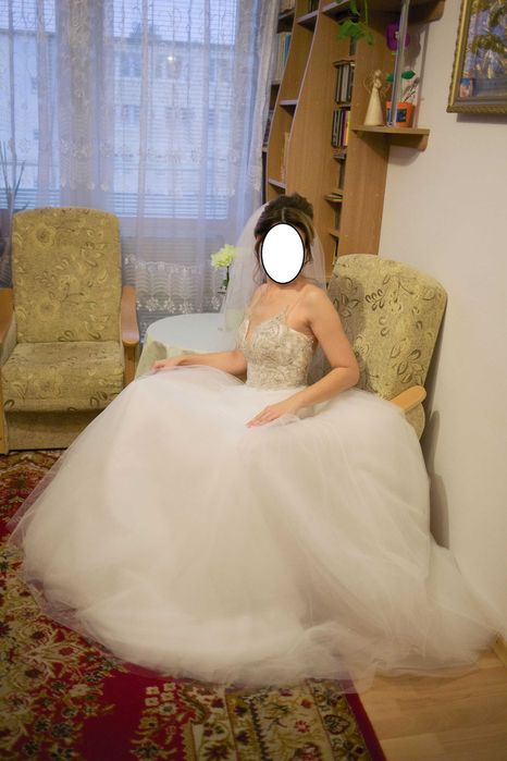 Śliczna suknia ślubna princessa rozmiar "M"