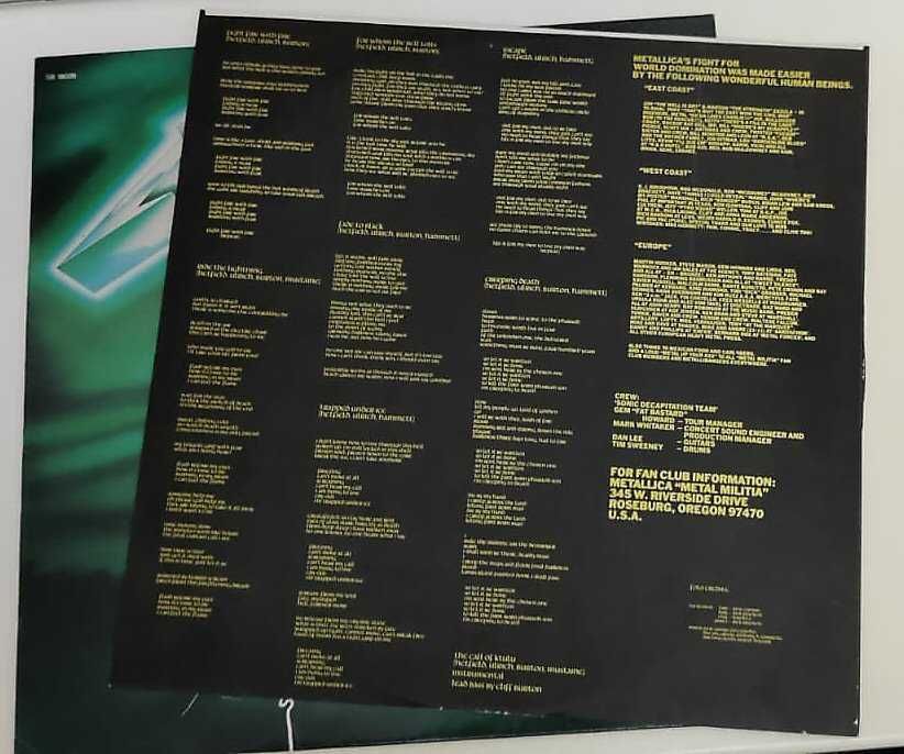 Vinil Metallica - Ride the Lightning SB18026 Bernett Capa verde 1984