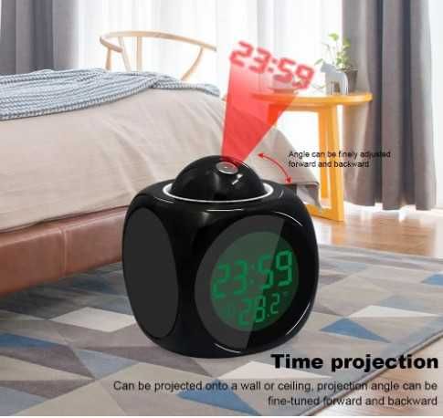 Despertador LED com Projeção e Temperatura NOVO