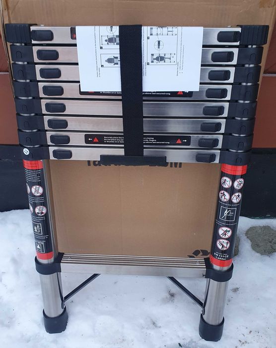 Drabina teleskopowa 9 stopniowa, przystawna  2,6m.