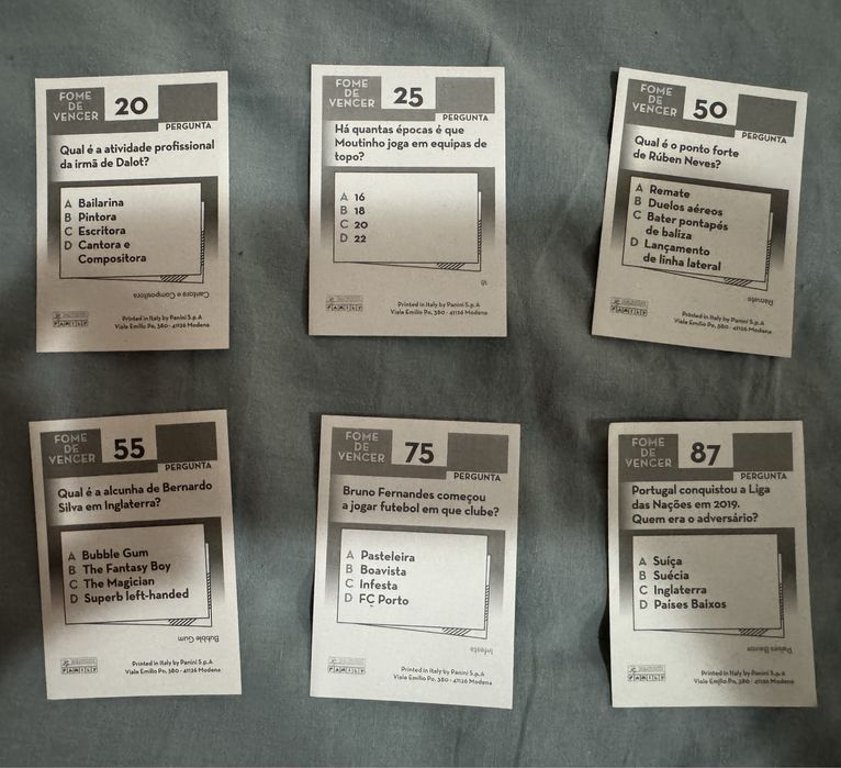 Cromos da coleçao FOME DE VENCER 2022