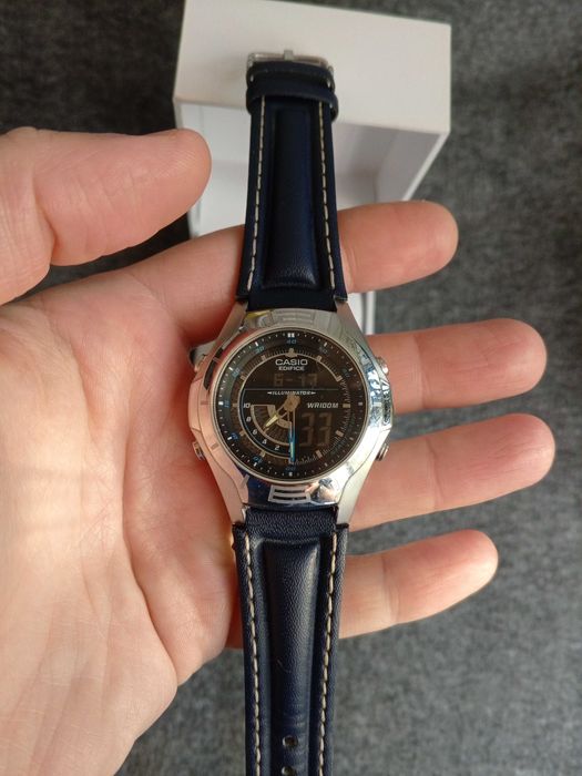 Годинник Casio Edifice Blu, синій, мультифункції, чоловічий, жіночий
