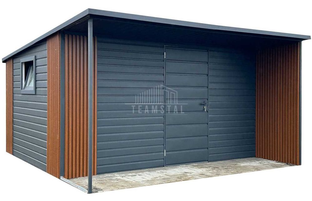Schowek domek 4x3m wiata 4x1m  podbitka zabudowa lamelami TS1158