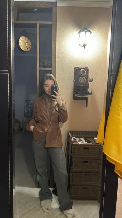 Сорочка екошкіра zara