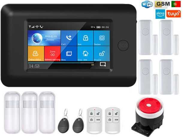 Alarme Tuya Casa sem Fios SOS/GSM/WiFi Android/iOS Português (NOVO)