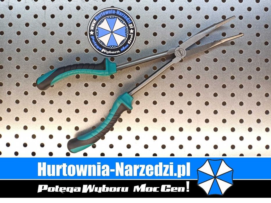 Szczypce wydłużone Cr-V wygięte 45° 275mm szczypce długie 45° wygięte