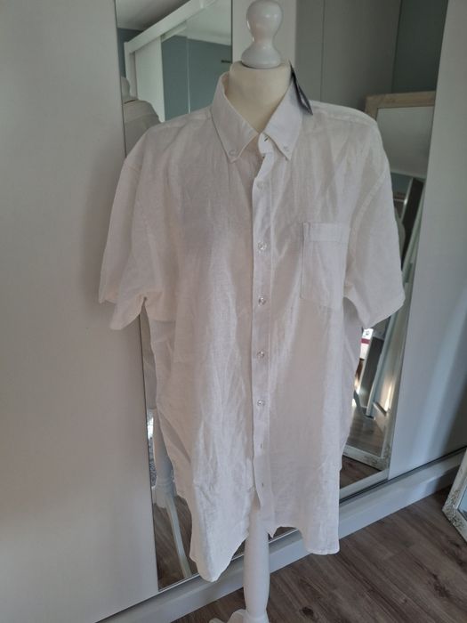 Koszula męska biała lniana L/41-42