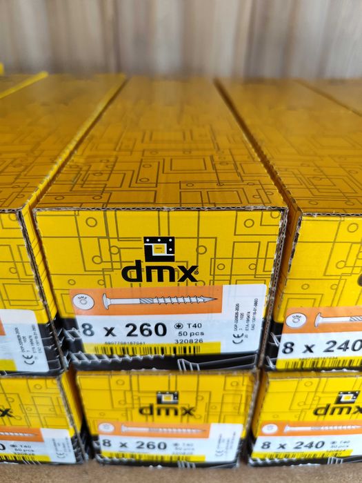 wkręty do drewna 8x260 Talerzowe 50szt + Torx T40