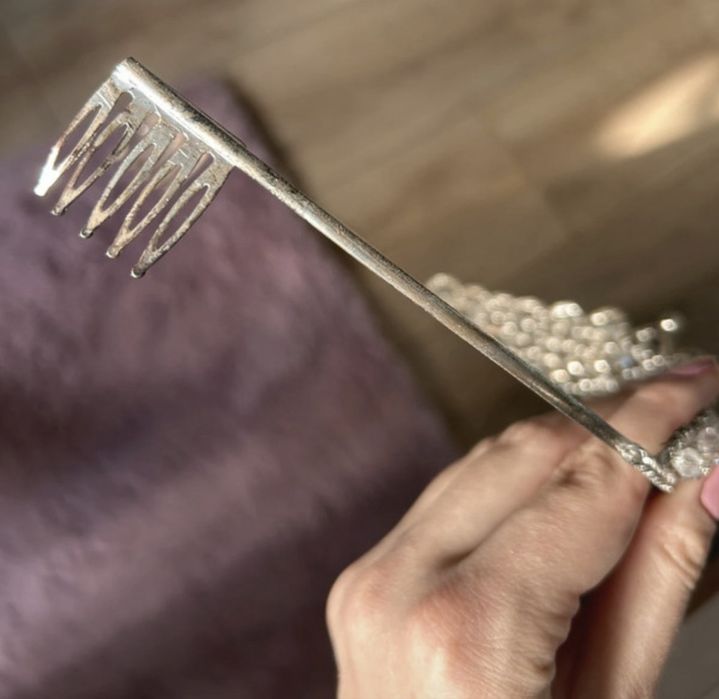 Diadem ślubny srebrny