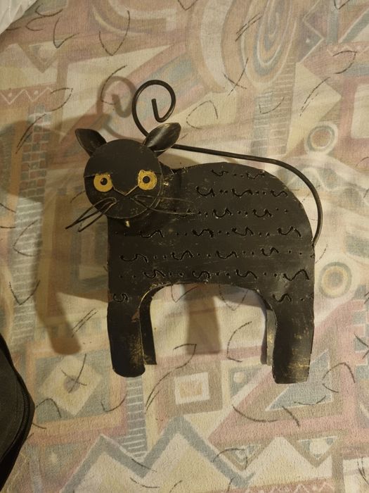 Gato Preto para Velas em chapa Antigo