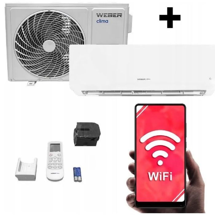Klimatyzator ścienny do 35m2  WEBER Klimatyzacja Q 3,4 kW + WiFi + 4D + montaż