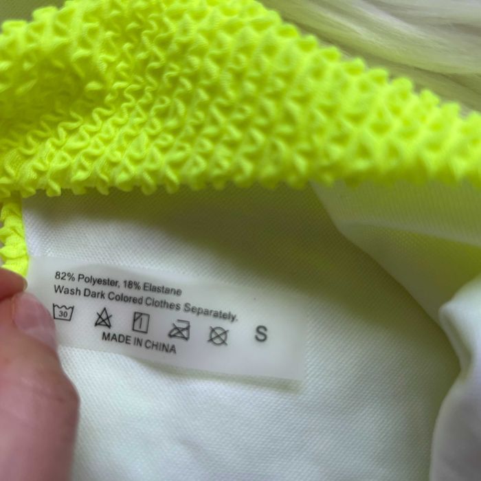 kostium kąpielowy bikini marszczone neonowe żółte neon na lato hit s