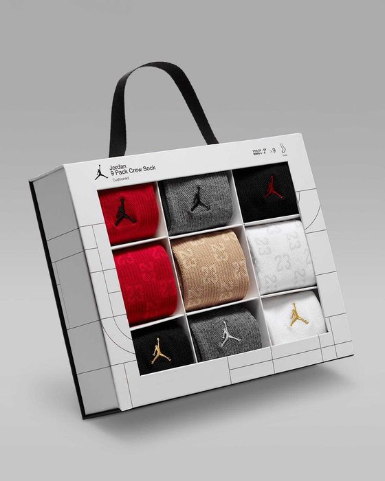 Шкарпетки Jordan Holiday Crew Gift Box (9 Pairs) (BJ0729-R78) ОРИГІНАЛ