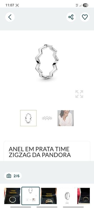 Aneis Pandora em prata.