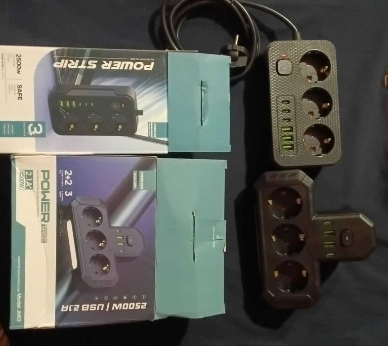 Многофункциональный распределитель  разветвитель тройник AC/USB 7в1