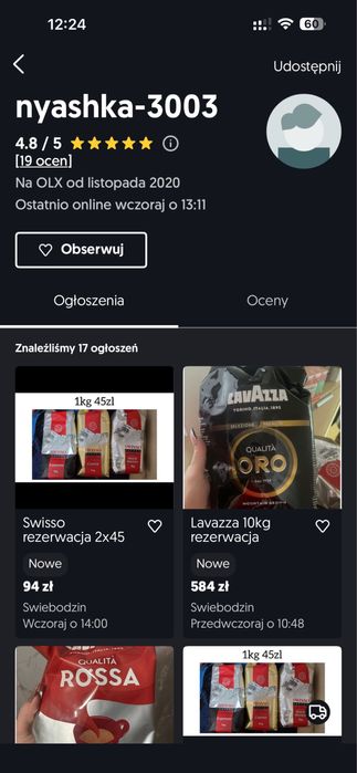 Kawa lavazza - uwaga na zakupy
