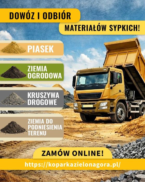 Ziemia, piasek, kruszywo | Szybka realizacja Zielona Góra i Okolice