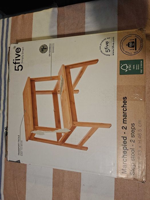 Taboret/podnóżek z 2 stopniami BAMBUSOWY