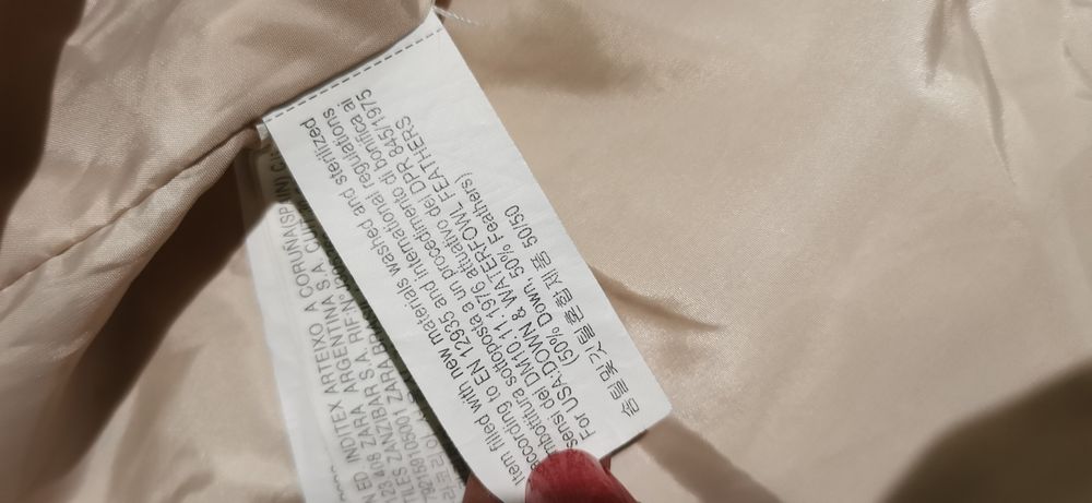 Kurtka puchowa  zimowa Zara rozmiar 128,8 lat ,