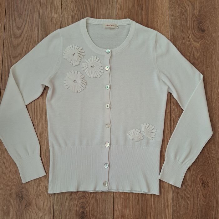 Biały kardigan sweter damski M