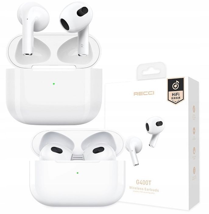 Słuchawki Bezprzewodowe Douszne Bluetooth Mikrofonem Kabel Powerbank