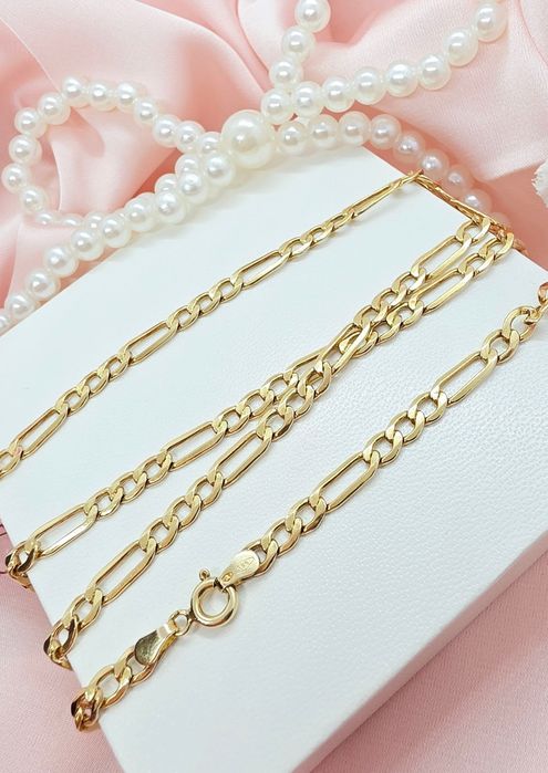 Złoty łańcuszek splot figaro