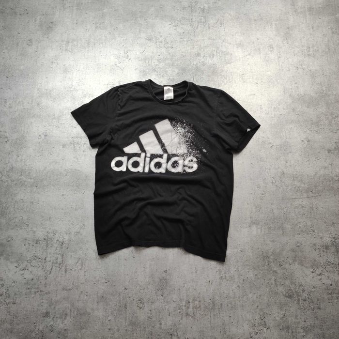 MĘSKA Koszulka Bawełna Duże Logo Casual Sport Nadruk Adidas Nadruk