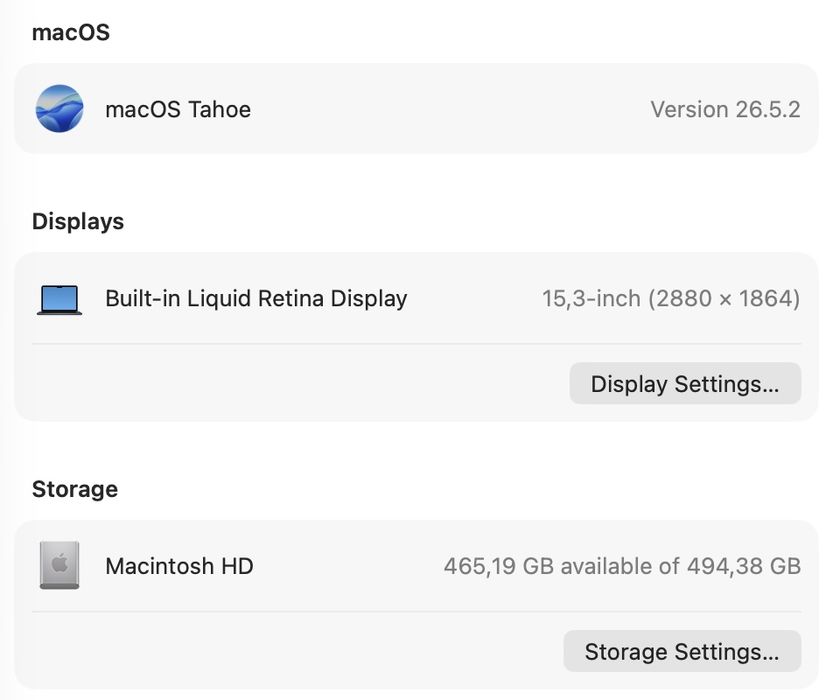 MacBook Air 15’ 2022 M2 16GB RAM 512GB SSD