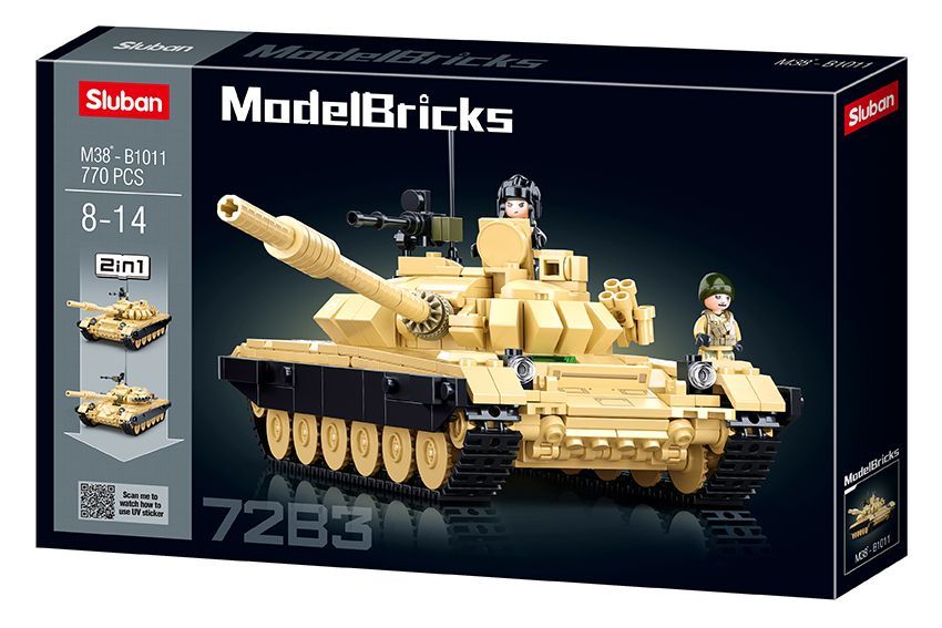 Klocki Konstrukcyjne Sluban Czołg T-72 770 El. Wojsko Armia