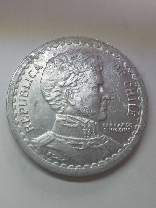 Монета 1 peso Чили, 1956год.