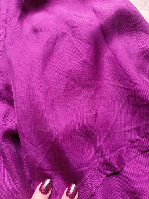 Sukienka jedwab 100% marki designers remix, kolor mocny fiolet, s m